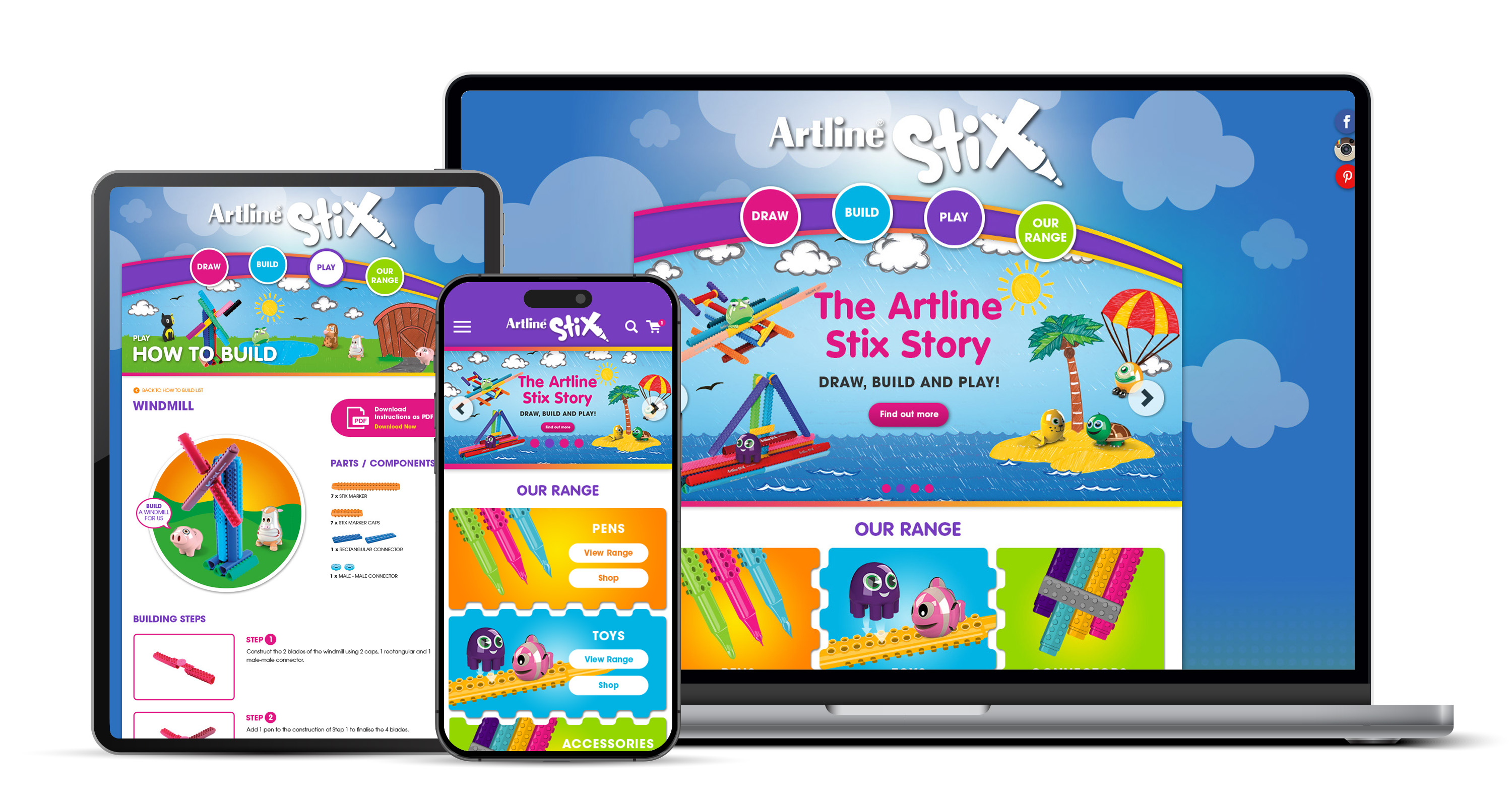 Artline Stix final design — desktop and mobile screens